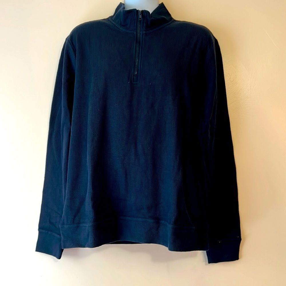 Threads 4 Thought Navy Blue Thermal Half Zip Pullover Sz XL
